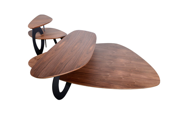 Homeroots 15" Walnut Veneer And Metal Coffee Table   282751