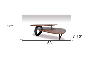 Homeroots 15" Walnut Veneer And Metal Coffee Table   282751