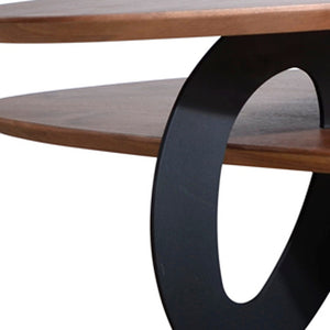 Homeroots 15" Walnut Veneer And Metal Coffee Table   282751