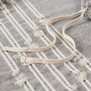 English Elm Full/Queen Kara Cotton Jacquard Duvet Cover Set – OEKO-TEX, button closure, ties, global striped & diamond design Gray 11.81 L x 9.84 W x 5.51 H B03596507