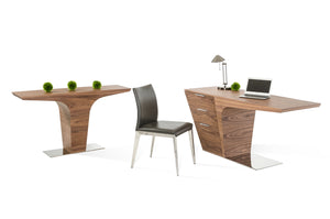 Homeroots 30" Walnut Veneer And Steel Console Table   282772