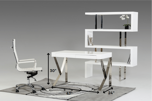 Homeroots 30" White Veneer And Steel Office Desk   282777