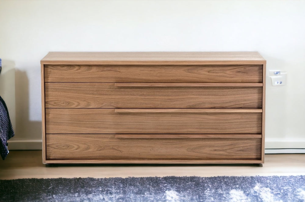 Homeroots 68" Brown Mdf Three Drawer Dresser  Manufactured Wood 282786