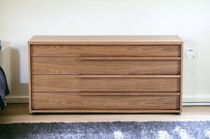 Homeroots 68" Brown Mdf Three Drawer Dresser  Manufactured Wood 282786