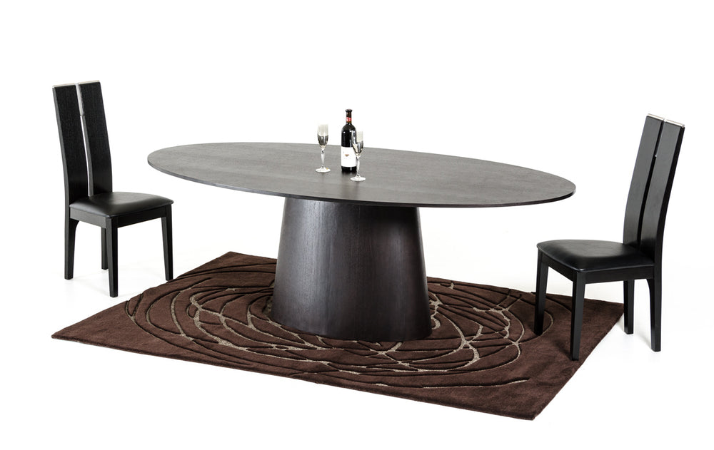 Homeroots 30" Wenge Veneer Oval Dining Table  Wood,Manufactured 282791