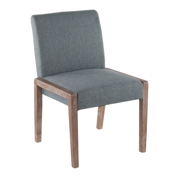 English Elm Carmen Contemporary Chair Set Of 2: Stylish Teal Fabric & White-Washed Wood For Modern Spaces B202S01323