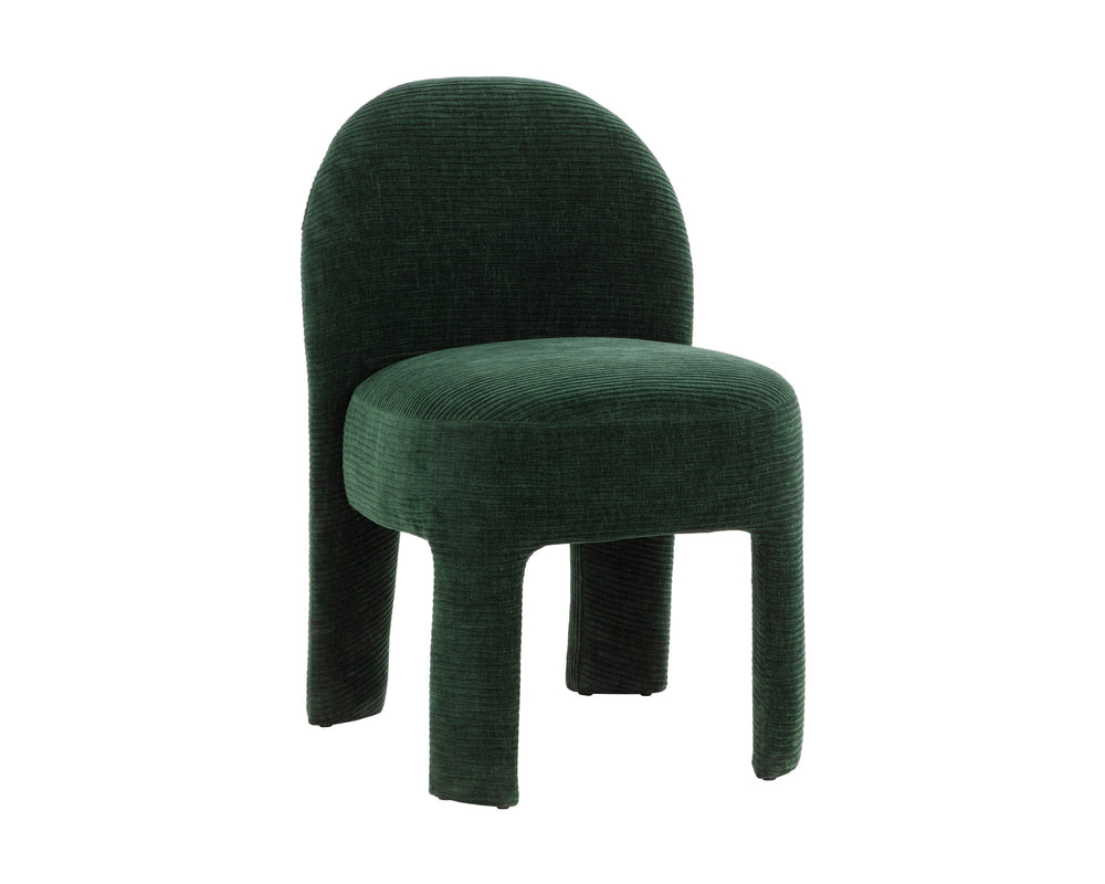 Sunpan Myrtle Dining Chair - Modern Plush Upholstered Comfort In Rich Textured Opera Nori Fabric Design Green Fabric 111959