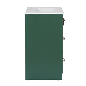 English Elm 24" Modern Bathroom Vanity with Under-Mount Sink, Vertical Stripe Design, 2 Drawers & Soft-Close Cabinet Green N710P288936F