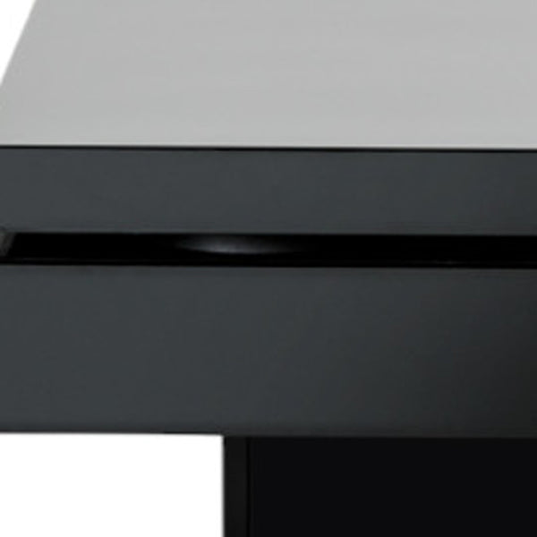 Homeroots 13" Walnut And Black Mdf And Veneer Coffee Table   282801