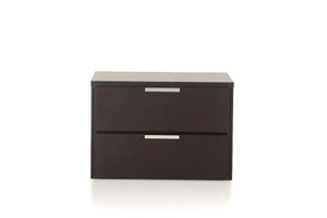 Homeroots 15" Wenge Veneer And Steel Nightstand   282808