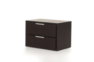Homeroots 15" Wenge Veneer And Steel Nightstand   282808