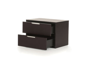 Homeroots 15" Wenge Veneer And Steel Nightstand   282808