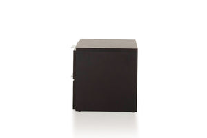 Homeroots 15" Wenge Veneer And Steel Nightstand   282808