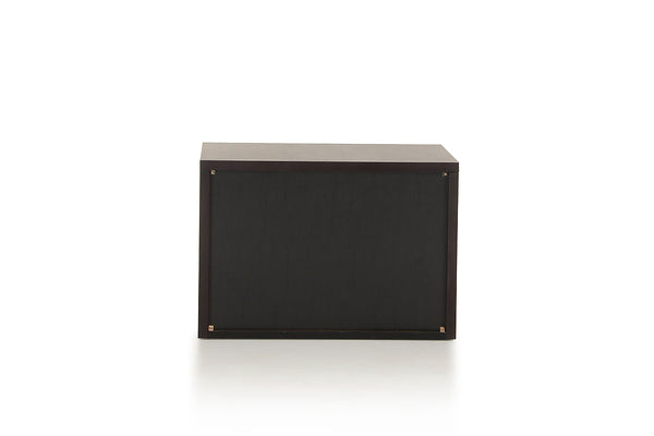 Homeroots 15" Wenge Veneer And Steel Nightstand   282808