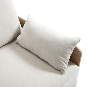 English Elm Foldable sofa bed recliner with three pillows, 3-in-1 convertible sleeper for small spaces, mid-century modern comfort Beige W395P290556