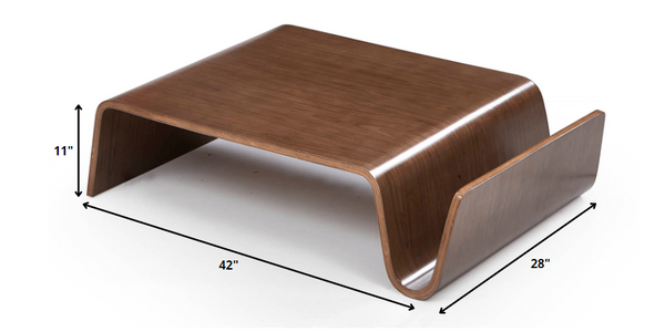 Homeroots 11" Walnut Plywood Coffee Table   282844