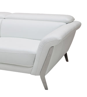 Homeroots 48" White Leather And Steel Sofa Set   282857