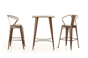 Homeroots 41" Copper And Wood Bar Table   282894