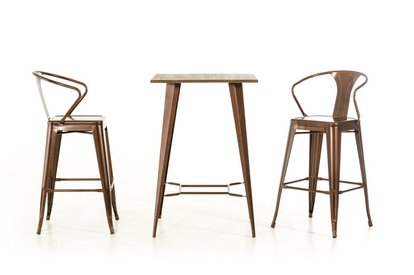 Homeroots 41" Copper And Wood Bar Table   282894