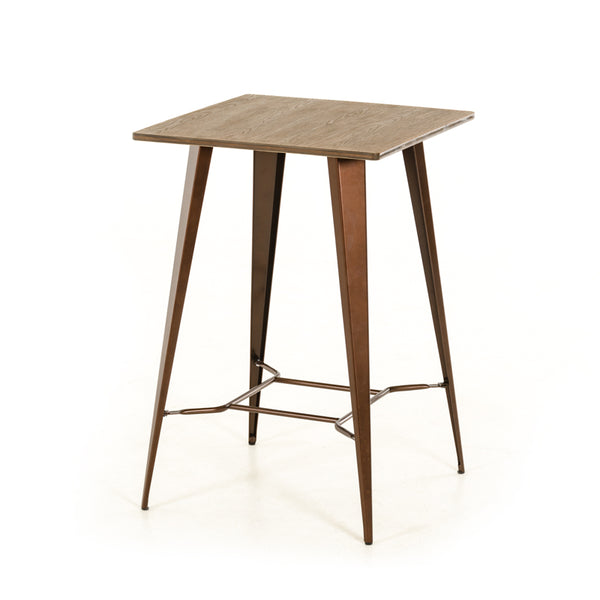 Homeroots 41" Copper And Wood Bar Table   282894