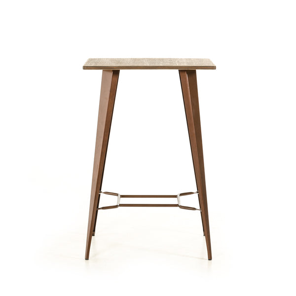Homeroots 41" Copper And Wood Bar Table   282894