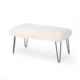 Christopher Knight Home® - Noble House - Binniker Faux Fur Bench with Hairpin Legs