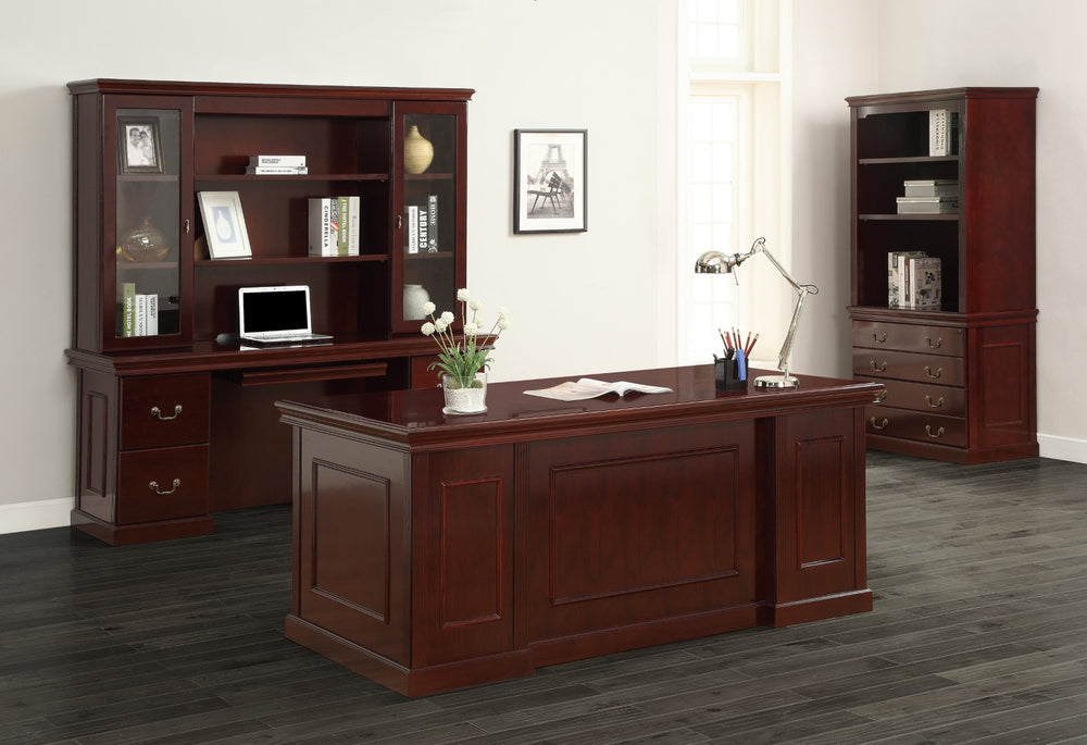 OSP Home Furnishings Townsend Executive Desk with Reinforced Frame and Generous Surface for Modern Offices TOWCHY-TYP11