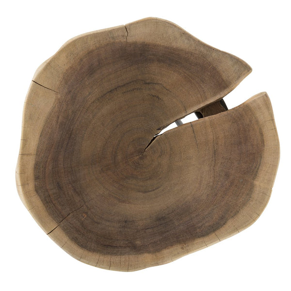 English Elm 12" Acacia Wood Accent Table with Black Hairpin Legs, Rustic End/Side Stool, Compact Décor Appeal B011P198366