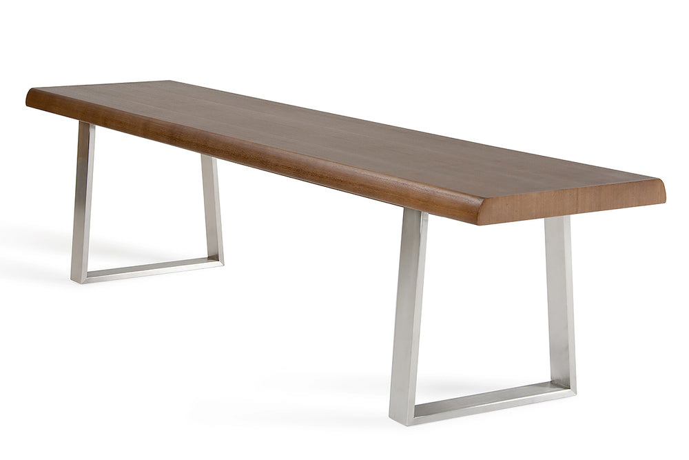 Homeroots 71" Brown And Silver Dining Bench  Manufactured Wood 282990