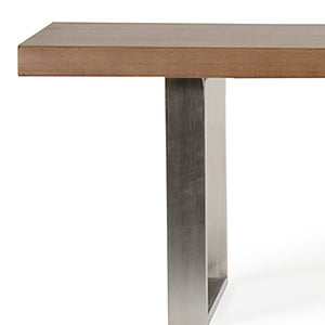 Homeroots 71" Brown And Silver Dining Bench  Manufactured Wood 282990