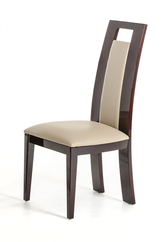 Homeroots Set Of Two Taupe And Brown Upholstered Faux Leather Dining Side Chairs  Wood 282994