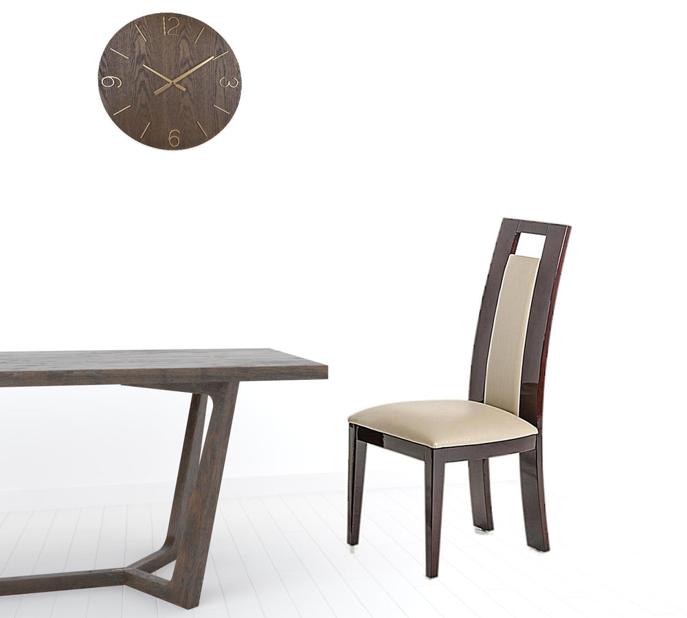 Homeroots Set Of Two Taupe And Brown Upholstered Faux Leather Dining Side Chairs  Wood 282994