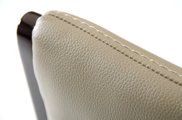 Homeroots Set Of Two Taupe And Brown Upholstered Faux Leather Dining Side Chairs  Wood 282998