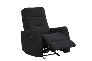 English Elm Paterson Microsuede Velvet Rocker Recliner Plush Swivel Chair for Living Room Black B078P497895