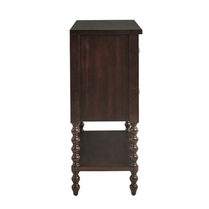 JLA Home Madison Park Signature - 2 Drawer Accent Chest in Dark Morocco Finish with Turned Legs, Smooth-Glide Drawers & Lower Shelf for Versatile Storage MPS130-0293