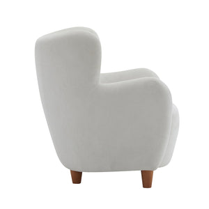 English Elm Christopher Knight Home® - Lucia Velvet Wingback Armchair with Pocket Spring Cushion, Mid-Century Birch Legs, Luxe Comfort White 31.5 L x 30.75 W x 30.5 H N776P205426W