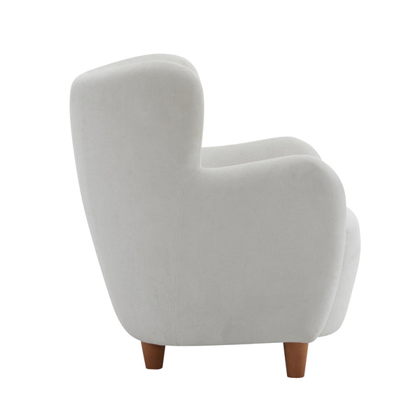 English Elm Christopher Knight Home® - Lucia Velvet Wingback Armchair with Pocket Spring Cushion, Mid-Century Birch Legs, Luxe Comfort White 31.5 L x 30.75 W x 30.5 H N776P205426W