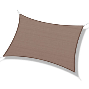 English Elm Outsunny 13' X 20' Uv-Blocking Sun Shade Sail Canopy For Patios, Decks & Yards - Brown With D-Rings W2225P217699-GIGA