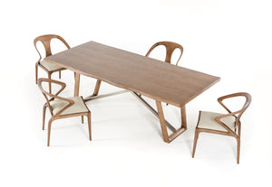 Homeroots 39" Walnut Veneer And Metal Dining Table  Metal 283012