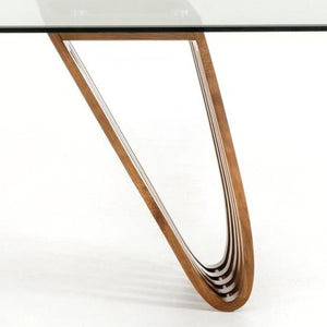 83 Inch Glass Top Solid Wood Double Pedestal Dining Table for Elegant Gatherings