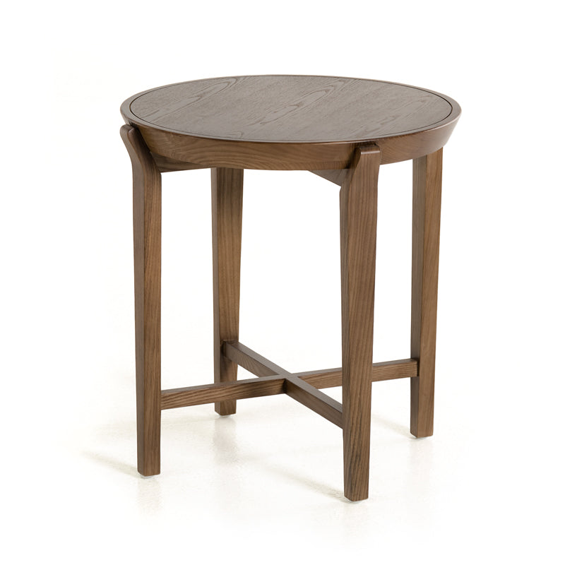 Homeroots 25" Walnut Wood And Veneer Side Table   283024