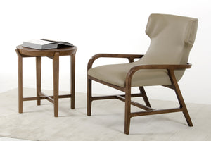 Homeroots 25" Walnut Wood And Veneer Side Table   283024