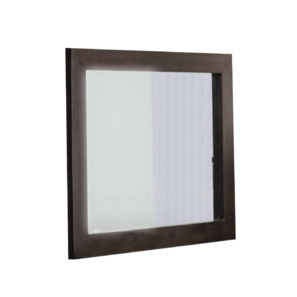 Homeroots 39" Ebony Square Wood Framed Dresser Mirror  Mdf 283033
