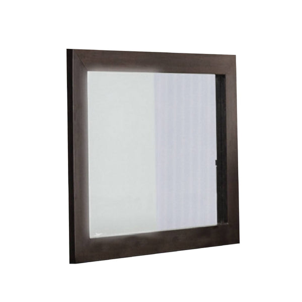 Homeroots 39" Ebony Square Wood Framed Dresser Mirror  Mdf 283033