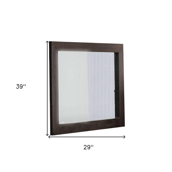 Homeroots 39" Ebony Square Wood Framed Dresser Mirror  Mdf 283033