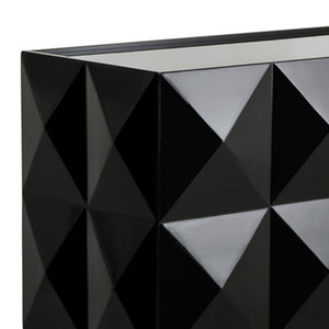 Homeroots 33" Black Lacquer Mdf And Steel Buffet With 3 Doors  Mdf 283054