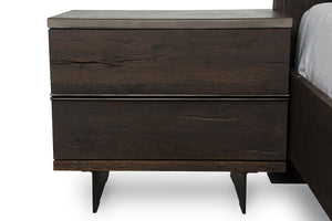 Homeroots 20" Dark Aged Oak Wood And Metal Nightstand   283058