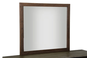 Homeroots 35" Dark Aged Oak Wood And Glass Mirror  Wood 283060