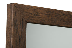 Homeroots 35" Dark Aged Oak Wood And Glass Mirror  Wood 283060