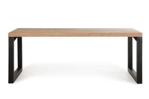 Homeroots 30" Aged Oak Wood And Metal Dining Table  Metal 283074